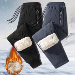 Pants Cotwm Cnu Oen Pants Sgïo Dynion Gwisgo'r Gaeaf Pants Cadw'n Gynnes â chnu â leinin trwchus a maint gwrthwynt