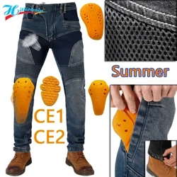 ʻO Jeans Motorcycle Paʻa ʻauʻau ʻauʻau i ke kauwela ʻO ka lole pale i ka holo kaʻa ʻana i ka holo kaʻa kaʻa kaʻa Pants Pantalones.
