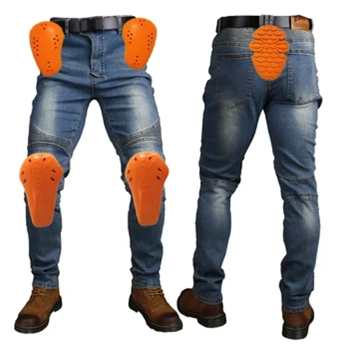 'Au'au'au ti'eti'e pasika Pa'u uila Pa'u'u'u Jeans fa'atasi ma 5 mea e tete'e i le pa'u Puipui Motocross 'ofuvae.