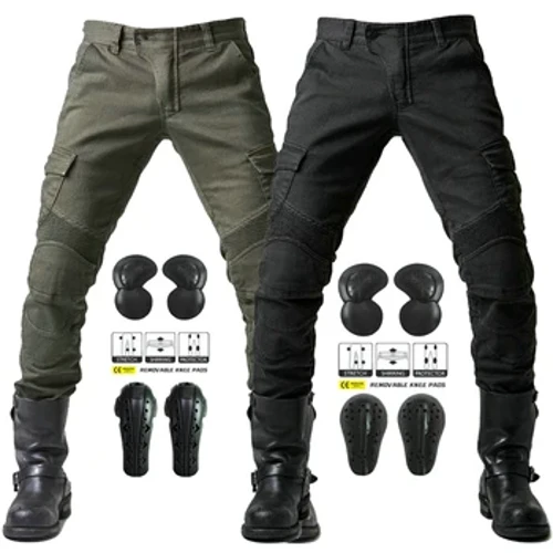 2024 Beic Modur Newydd Dynion Du Jeans Uwchraddio Amddiffynnydd Estyniad Reidiwr Ffordd Rasio Datodadwy Pants Ffasiwn Achlysurol Pedwar Tymor