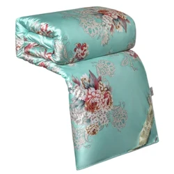 Moni 100 Mulberry Silk Comforter Summer Cool Quilt Spring/Autumn Quilt Winter Double King Duvet jacquard Moega i totonu