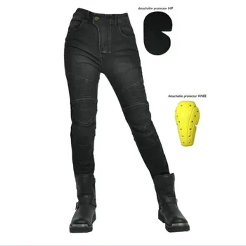 Pantaloni casual retro elastici pentru motociclete Blugi pentru motociclete Sport cu motociclete pentru femei Anti-cădere Ciclism Pantaloni pentru alpinism