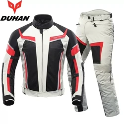 DUHAN Motosiklet Pantolon Takım Elbise Nefes Alabilir Örgü Ceket Moto Pantolon