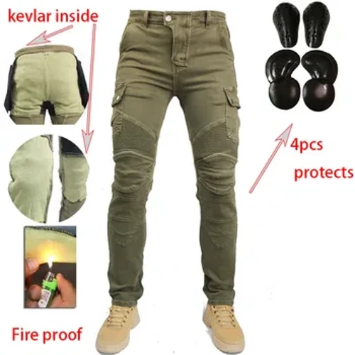 Pants Jeans Marchogaeth Beic Modur Gyda Gêr Amddiffynnol Haen Amddiffynnol Kevlar Gwrth-dân Gwrth-dân Ar Gluniau a Phen-gliniau