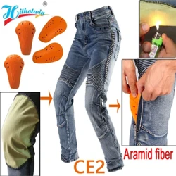 Hithotwin Kevlar koruma motosiklet kot Moto pantolon eğlence sürme pantolon motokros Aramid sürme pantolon Hi-03