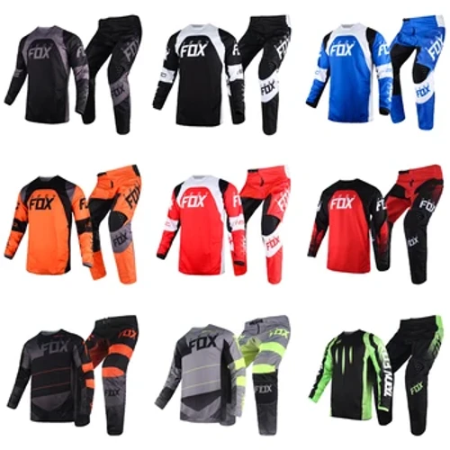 Set echipament 180/360 Trice Lux Mirer Merz Jersey Pantaloni combinați Seturi de curse de motocross Bicicletă de munte Offroad Motor Costum portocaliu Bărbați