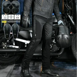 Quần Đi Xe Máy Dành Cho Nam Lưới Mùa Hè Motocross Racing Quần Jean 4 X CE Giáp Retro Slim Fit Antifall Xe Máy Quần