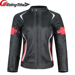 Mulher Lady Girl Motorcycle Jacket Summer Breathable Armour Casat com 5pcs protetores e revestimento à prova d'água JK-52