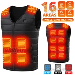 16 Ardal Fest Hunan Gwresogi Dynion Siaced wresogi Merched Thermol Fest Cynnes USB Beic Modur Pysgota Gwersylla Gaeaf Golchadwy