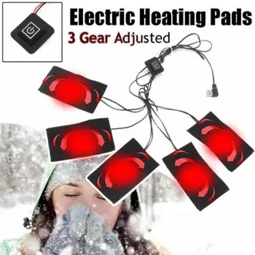 1 set DIY USB Elektrisk uppvärmd jacka Värmedyna Themal Varm Vintervärme Väst Dynor för utomhusuppvärmda kläder