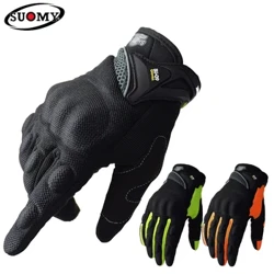 SUOMY Andas Full Finger Racing Motorcykel Handskar Kvalitet Stilfullt inredda Antisladd Bärbara Handskar Stor Storlek XXL Svart