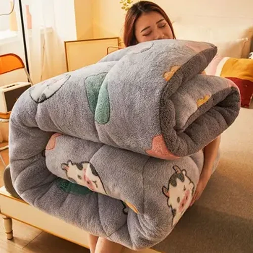 Piumino matrimoniale Trapunta in velluto Punto Piumino invernale molto caldo Coperta trapuntata in lana di agnello e cashmere Addensare trapunte da letto