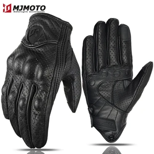 Moottoripyöräkäsineet Kesä nahka Motocross Glove Miehet Naiset Retro Biker Pyöräily Moottoripyöräilijä Suojattu Vuohennahka Mtb Pyöräilyhanska