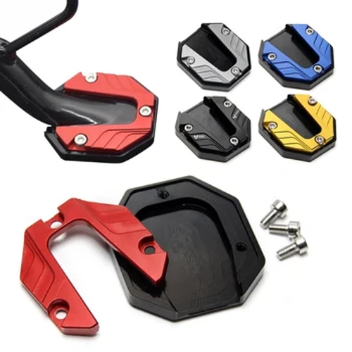 Aloi Alwminiwm Beic Modur Beiciau Kickstand Extender Traed Side Stand Estyniad Foot Pad Cymorth Plât Beic Modur Affeithwyr