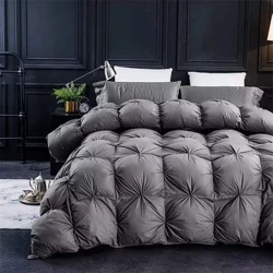 Sang Trọng Ngỗng Dwon Chất Độn Thoải Mái Khách Sạn Chất Lượng 3D Bánh Mì Duvet/Quilt/Comforter Thu Đông Chăn Ấm 100% Vỏ Cotton