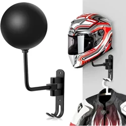 Motorrad Helm Rack Wandmontage Helm Display Holder 180 Grad Schlësselen Jacket Hanger Wunnzëmmer Accessoiren
