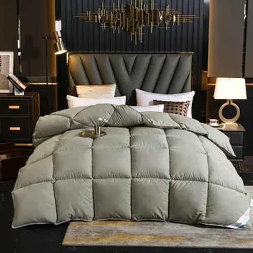 Noble100% Goose Down Duvet Iliyojaa Toro Moja ya Ukubwa Mbili Mfariji wa Blanketi Nene la Majira ya baridi Rangi Imara Raha Kamili