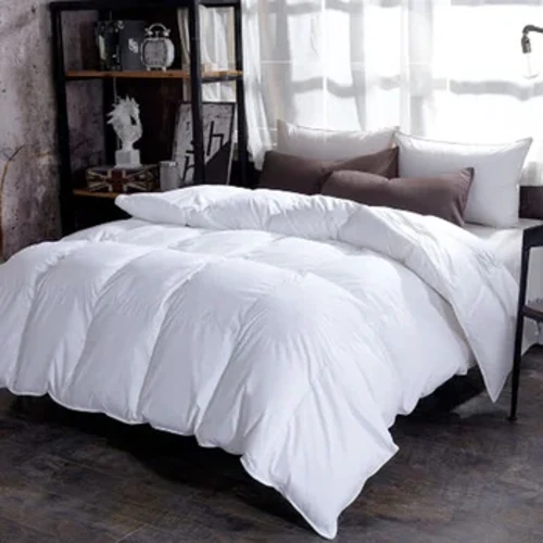 100% Ngỗng Xuống Duvet Ủi Mền Chần Gòn Thoải Mái Hoàn Hảo Đôi Kích Thước Đơn Mùa Đông Chăn Dày Đồng Màu Bộ Chăn Ga Gối