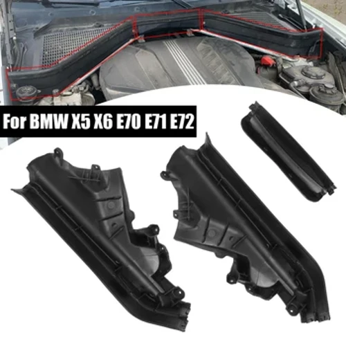 Para sa BMW X5 X6 E70 E71 E72 Kaliwa Kanan Car Engine Upper Compartment Partition Panel Set 3Pcs 51717169419 51717169420 51717169421