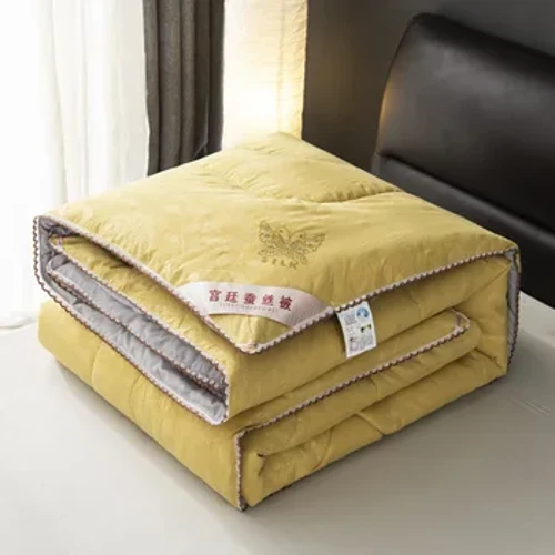 VESCOVO Chà Nhám Lụa Comforter Mùa Hè Mùa Đông Chăn Nữ Hoàng Đôi Kích Thước Bộ Chăn Ga Gối Lụa Trung Quốc Duvet Chèn