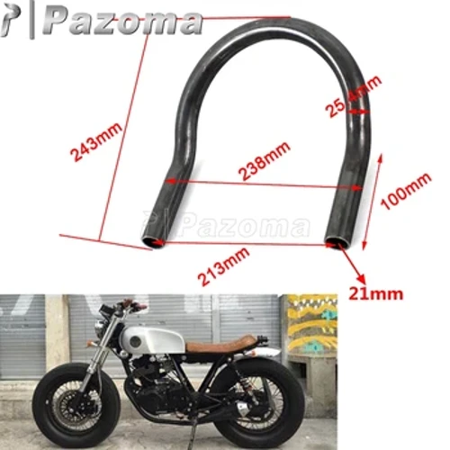 1" 25MM motorna kolesa Cafe Racer Upswept okvir zadnjega sedeža Hoop Loop Tracker End za Honda CB Yamaha XS SR XJ Suzuki GS Kawasaki KZ