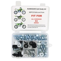 Potrivit pentru toate modelele Kawasaki KX KXF KLX KDX KX60 KX65 80 85 125 250 KD80 FROMPLE CORDURI PLADIC CADER FENDER Șuruburi Set de carosabil