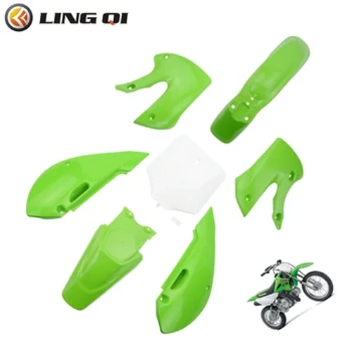 Xe Máy Full Fairing Bộ Dụng Cụ Thân Nhựa Bao Chắn Bùn Chắn Bùn Cho KAWASAKI KLX110 KX65 DRZ110 Motocross Xe Đạp Bụi Bẩn Hố Xe Đạp