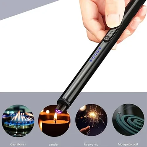 Igniter Pengisian USB Kanthi Metal Arc Pulse Mini Slender Ignition Gun, Tahan Angin, Saklar Ganda, lan Kontak Anti Sengaja