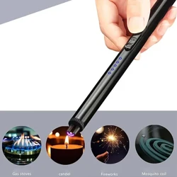 Igniter Pengisian USB Kanthi Metal Arc Pulse Mini Slender Ignition Gun, Tahan Angin, Saklar Ganda, lan Kontak Anti Sengaja