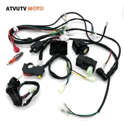 Cwblhau Trydan Wiring Harnais Spark Plug CDI Tanio Coil Kit Ar gyfer Baw Tsieineaidd Beic 125cc-250cc ATV UTV Quad Go Kart