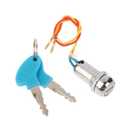 Cyrraedd Newydd 1 Set 2 Wire Allwedd Tanio Switsh Lock Beic Modur Go Kart Switsys Beic Sgwteri Ar gyfer System Trydanol Beic Modur