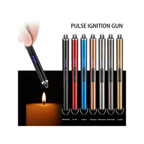 Windproof Kitchen Electric USB Lighter Mahabang Kandila BBQ Gas Stove Ignition Gun Camping Rechargeable Arc Flameless Plasma Lighter