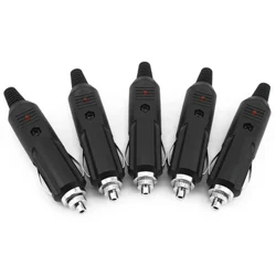 5pcs 12V 24V Car sigarét ysgafnach plwg ffiwsiau 5A Gyda LED Dangosydd Plug Ar gyfer Car Trydan Offer, sugnwr llwch, pwmp aer