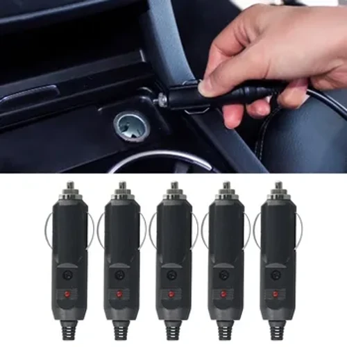 5pcs 12V 24V Auto Zigaretteliichter Plug Fuses 5A Mat LED Indikator Plug Fir Auto Elektresch Apparat Accessoiren