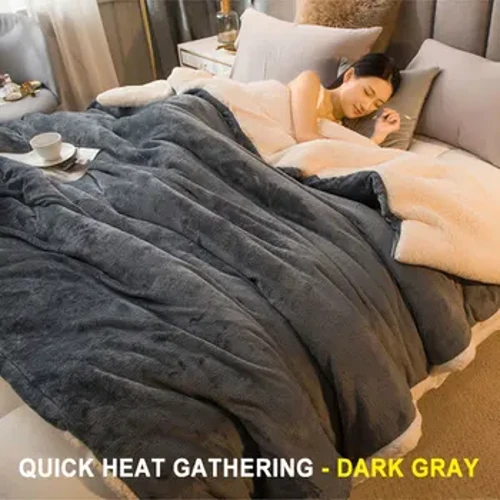 Manta de lana para mantener el calor, mantas de cama de invierno, funda nórdica Queen de doble cara, funda de cama doble para acampar, colcha en la cama