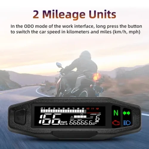 12V Isithuthuthu Speedometer Amafutha Gauge Digital Amamitha I-Carburetor Instrument Cluster Turn Signal Light Inkomba Izinsiza ze-Moto