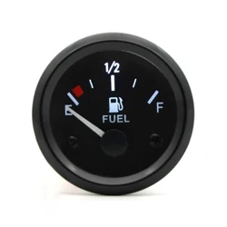 2'' 52mm Fuel Level Gauge, I-Pointer 12V Car Fuel Tank Meter ene-LED Backlight Rim Automotive Gauges