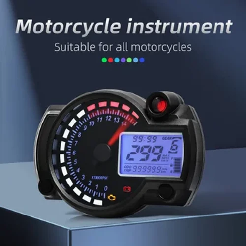 Đa Năng Kỹ Thuật Số Xe Máy Đồng Hồ Tốc Độ 7 Màu Tự Động Màn Hình LCD Kỹ Thuật Số Đồng Hồ Đo Bụi Bẩn Hố Xe Đạp Đồng Hồ Đo Moto Bảng Điều Khiển Đồng Hồ