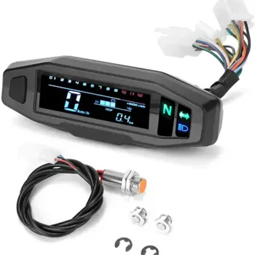 Nouveau Compteur de vitesse de moto jauge d'huile tachymètre compteurs numériques universels groupe d'instruments clignotant indicateur lumineux