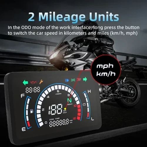 HD mototsikl asboblar paneli LCD odometr raqamli o'lchagichli mototsikl odometri Honda EX5 Dream/EX5 Ipowed uchun to'liq ekranli