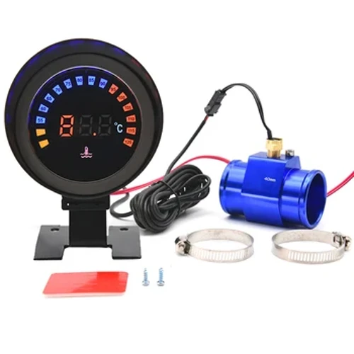 Mesurydd Tymheredd Dŵr 52mm gyda Synhwyrydd Dŵr Mesurydd Temp Adapter Rheiddiadur Pibell ar y Cyd 26-40mm ar gyfer Car Diesel Gasoline 12V24V