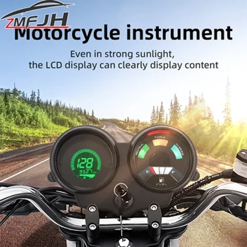 7 Faarf Backlight Digital Speedometer Ueleg Niveau Gauge ODO Dashboard Gauge Fir CG125 Joer 2000 bis 2008 Fan 125 Titan 125 2013