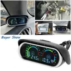 2 in 1 LCD Mobil Pengukur Suhu Air + Sensor Suhu Air 10 Mm Meter Pengukur Tegangan Volt Tegangan Digital Horizontal 12 V 24 V Aksesoris