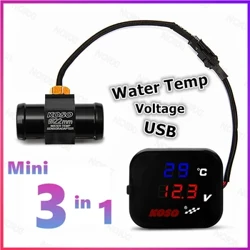 Indicator de temperatură a apei USB pentru motocicletă KOSO Voltmetru încărcător USB pentru telefon Încărcare rezistent la apă pentru senzorul de temperatură nmax cb500x