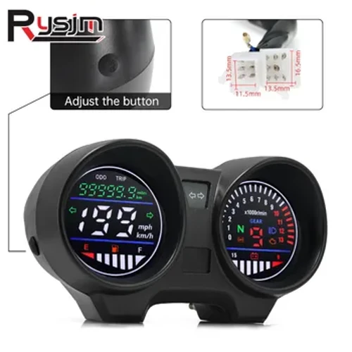 Bảng điều khiển kỹ thuật số Máy đo tốc độ xe máy tốc độ RPM Máy đo nhiên liệu Thiết bị xe máy cho Brazil Titan 150 CG150 FAN150