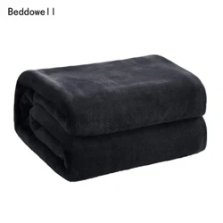 Spring Winter Winter Flannel Blanket Fluffy Warm Soft Sofa Cover Bedspread Solid Blue Black Coral Fleece Plush Blanket Para sa mga Kama