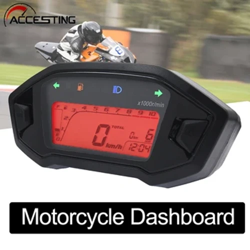 Motorcycle Dashboard 10000RPM  Tachometer Adjustable Dash Electronic Digital Speedometer Odometer Instrumentation Panel