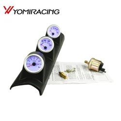 2" 52 mm zils LED trīskāršs 3 mērinstrumentu komplekts tahometrs ūdens temperatūras eļļas preses mērītājs sacīkšu instrumentu automašīnas modifikācijas ātruma tabula