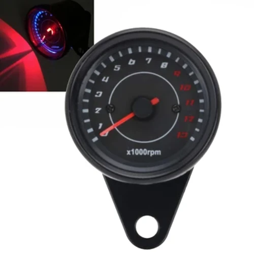 DC 12V Đa Năng Xe Máy Đo Tốc Độ Điện Tử Đo Tốc Độ Đồng Hồ Đo Tốc Độ Đèn Nền LED 13000 Vòng/phút