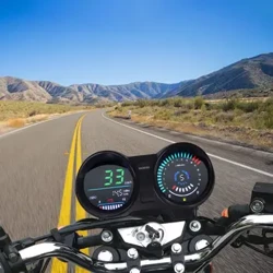 12V Motorsykkel Speedometer Instrument Montering Speed ​​Meter Kilometerteller TRIP ODO RPM Drivstoffnivåmåler Voltmeter LCD-måler MT0062